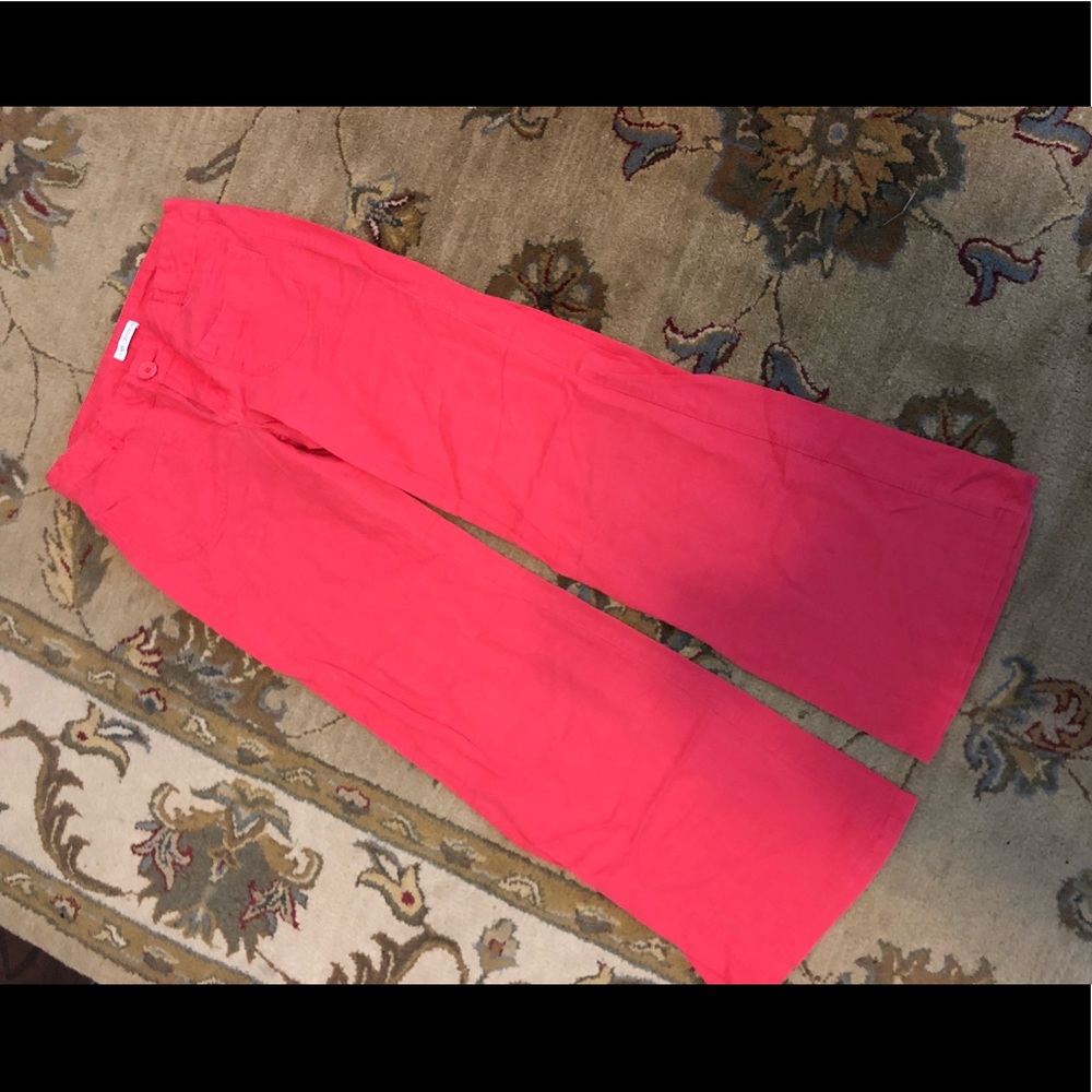 Coral linen pants size small